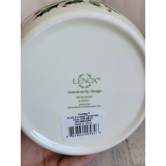 Lenox NEW small covered casserole 24oz holiday dish Xmas - Picture 6 of 7